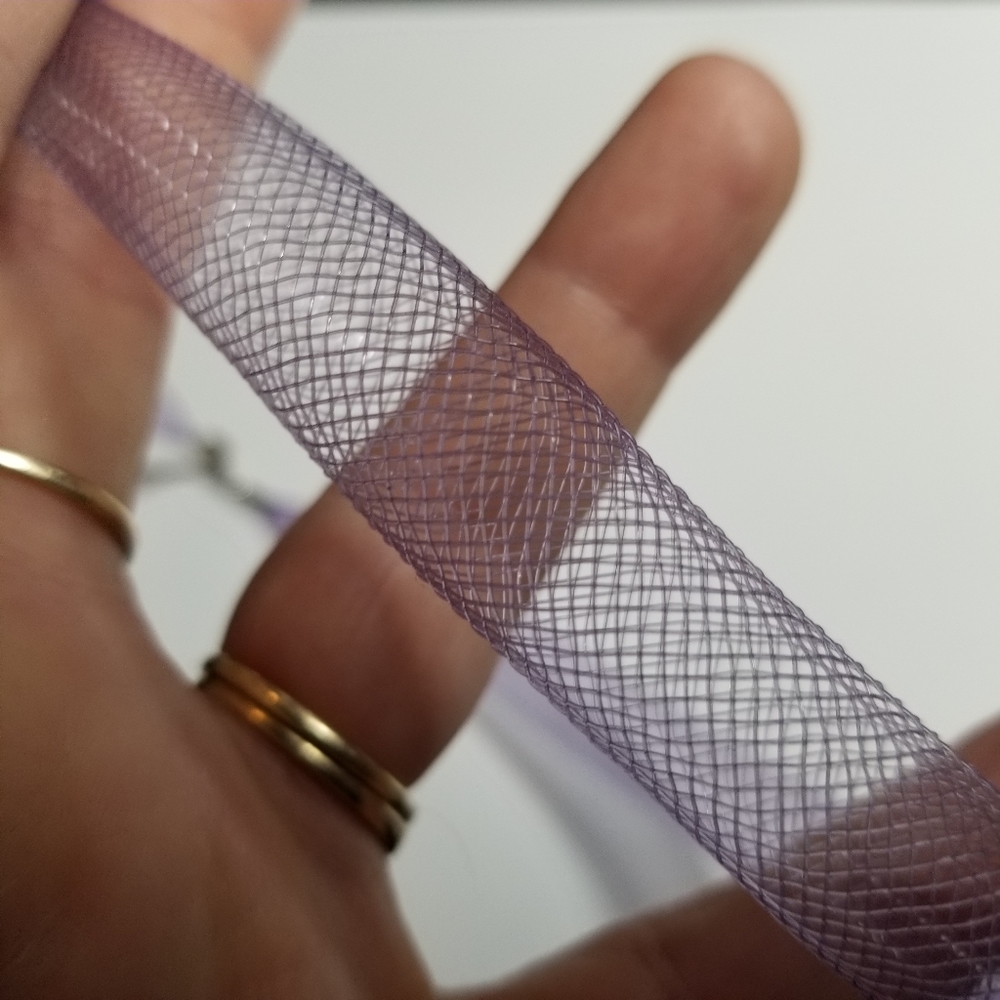 Relisted-Sajen mesh necklace Sterling Silver woven tube lavender purple - Picture 6 of 13